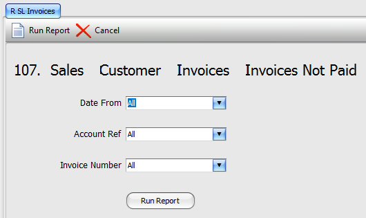 Report Dialogue Screen Report Dialogue Screen
