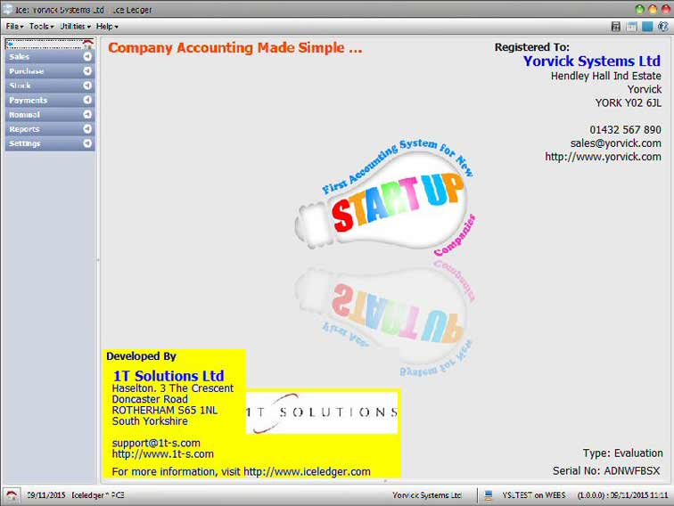 Ice Ledger Main Screen