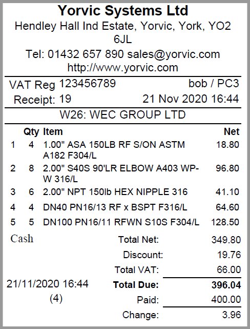 Example: Till Receipt Example: Till Receipt
